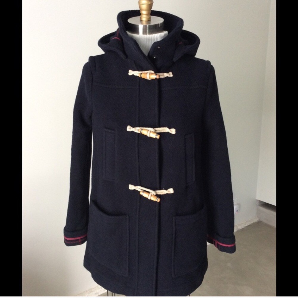 NWOT TOPSHOP wool duffel coat removable hood